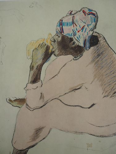 Paul GAUGUIN (after) Femmes Martiniquaises Lithograph and watercolor stencil [...] - Image 3 of 7
