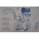 Alekos FASSIANOS The blue cyclist Lithograph on Vellum Signed in pencil Signed in [...]