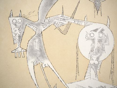 Wifredo LAM Painted Words Original engraving on Japanese paper Dimensions: 38.7 x [...] - Image 3 of 4