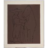 Pablo PICASSO (1881-1973) (after) Picador and Horse Linocut on vellum Size of the [...]