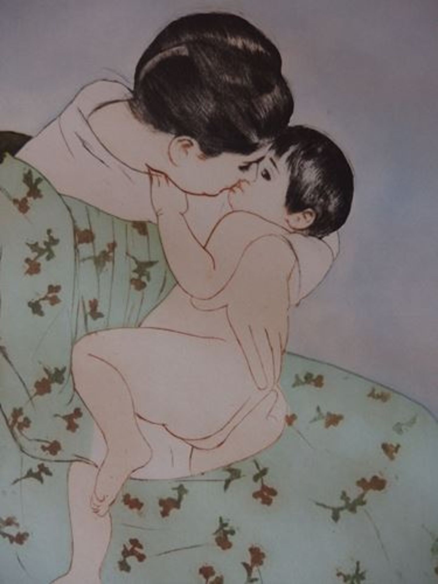 Mary CASSATT (d'après) The bath of the child Engraving (dry point, vernis mou and [...] - Bild 4 aus 4