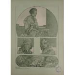 Alphonse MUCHA Portraits of young girls, 1902 Lithograph Signed in the plate On [...]