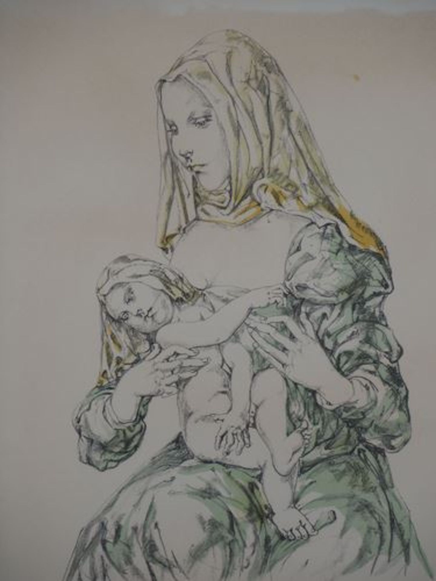 Léonard Tsuguharu FOUJITA Maternity Original lithograph Signed in ink Justified HC [...] - Bild 3 aus 9