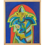 Simon AVISSAR 1938 The Knight Oil on canva 63 x 53 cm Signed Presented in a wooden [...]