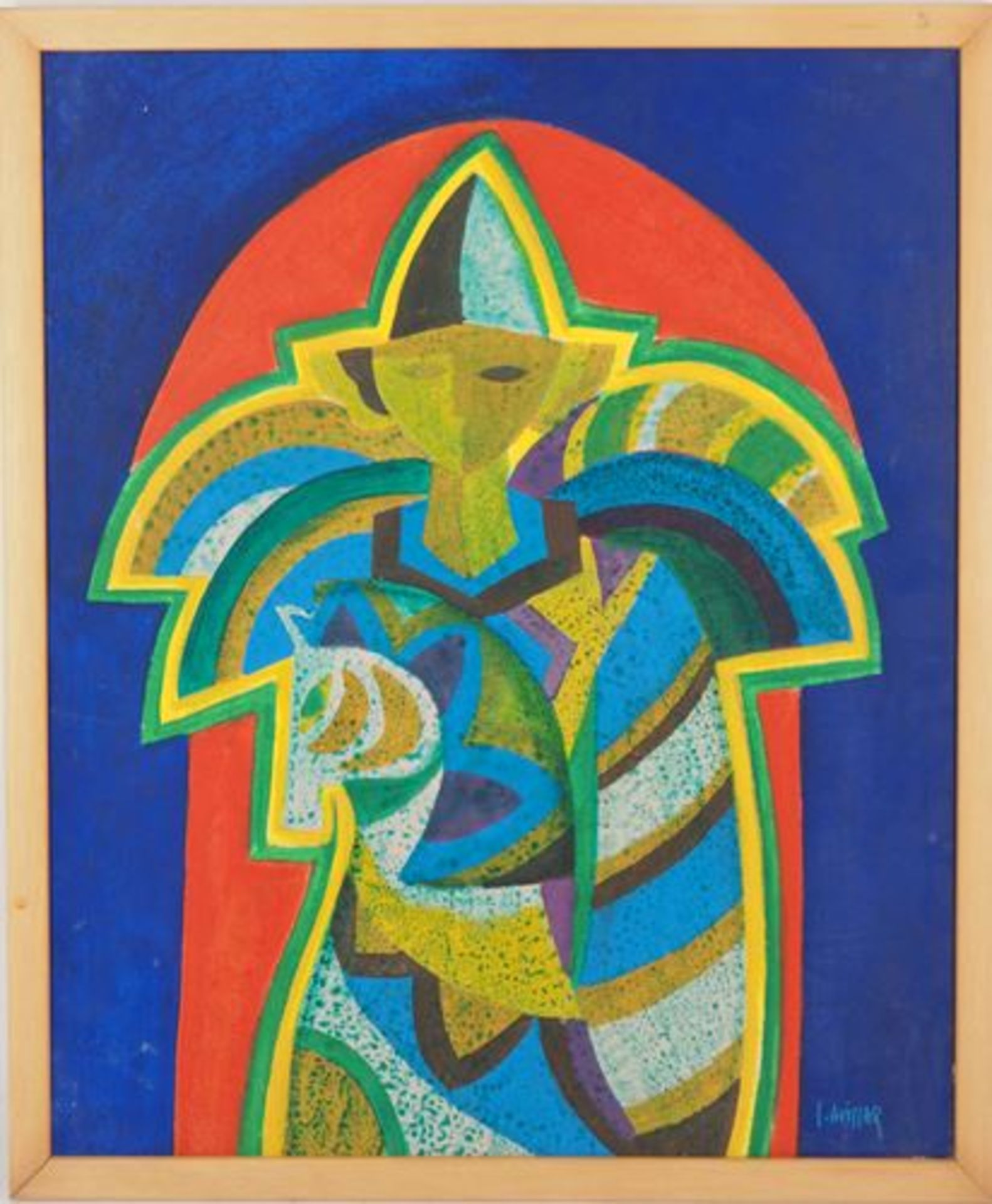 Simon AVISSAR 1938 The Knight Oil on canva 63 x 53 cm Signed Presented in a wooden [...]