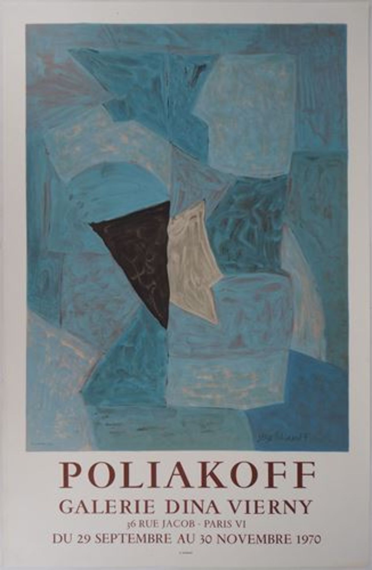 Serge POLIAKOFF (1900 - 1969) Blue composition, 1970 Original vintage poster drawn [...]