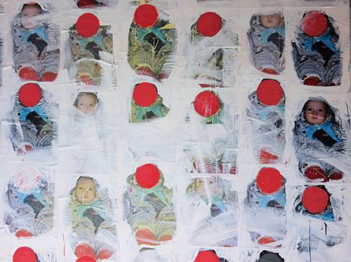 - Philippe Pasqua (1965) Babies Technique mixte (collage, acrylique et encre) sur [...] - Image 6 of 9