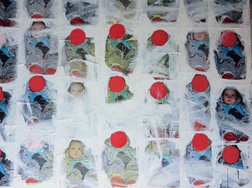 - Philippe Pasqua (1965) Babies Technique mixte (collage, acrylique et encre) sur [...] - Image 8 of 9