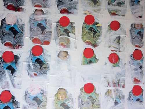 - Philippe Pasqua (1965) Babies Technique mixte (collage, acrylique et encre) sur [...] - Image 3 of 9