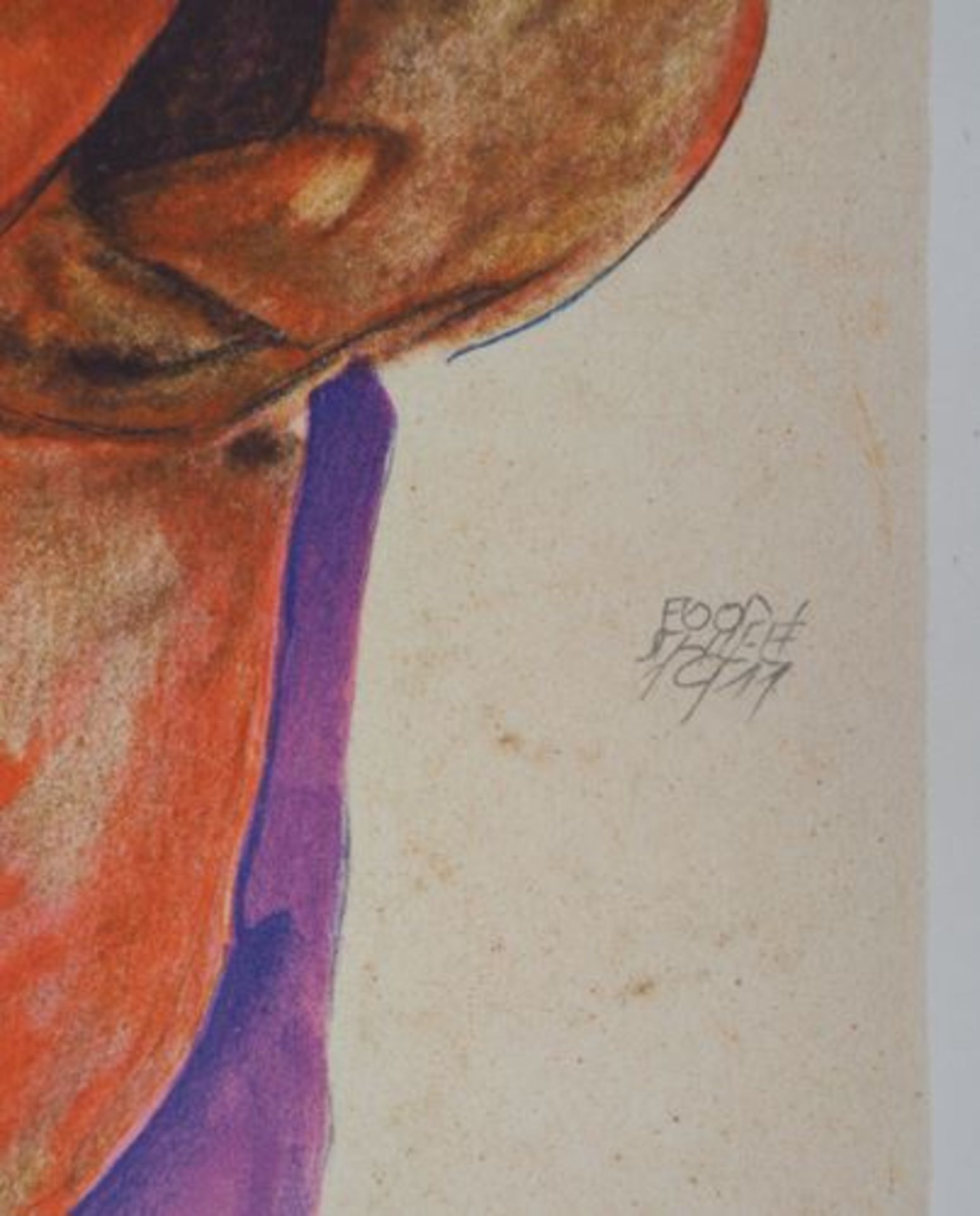 Egon SCHIELE (after) : Envy Signed lithograph Colour lithograph Signed in the plate [...] - Bild 7 aus 8