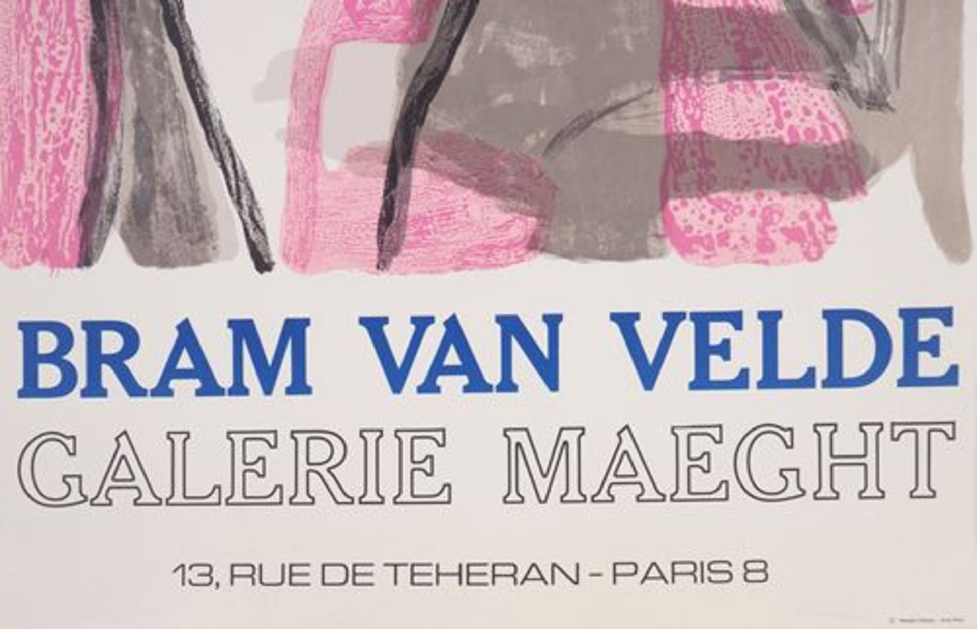 - Bram VAN VELDE Composition rose et brune Affiche lithographique [...] - Bild 2 aus 5