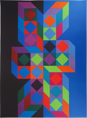 - Victor Vasarely Composition cinétique Sérigraphie originale Signée dans la [...]