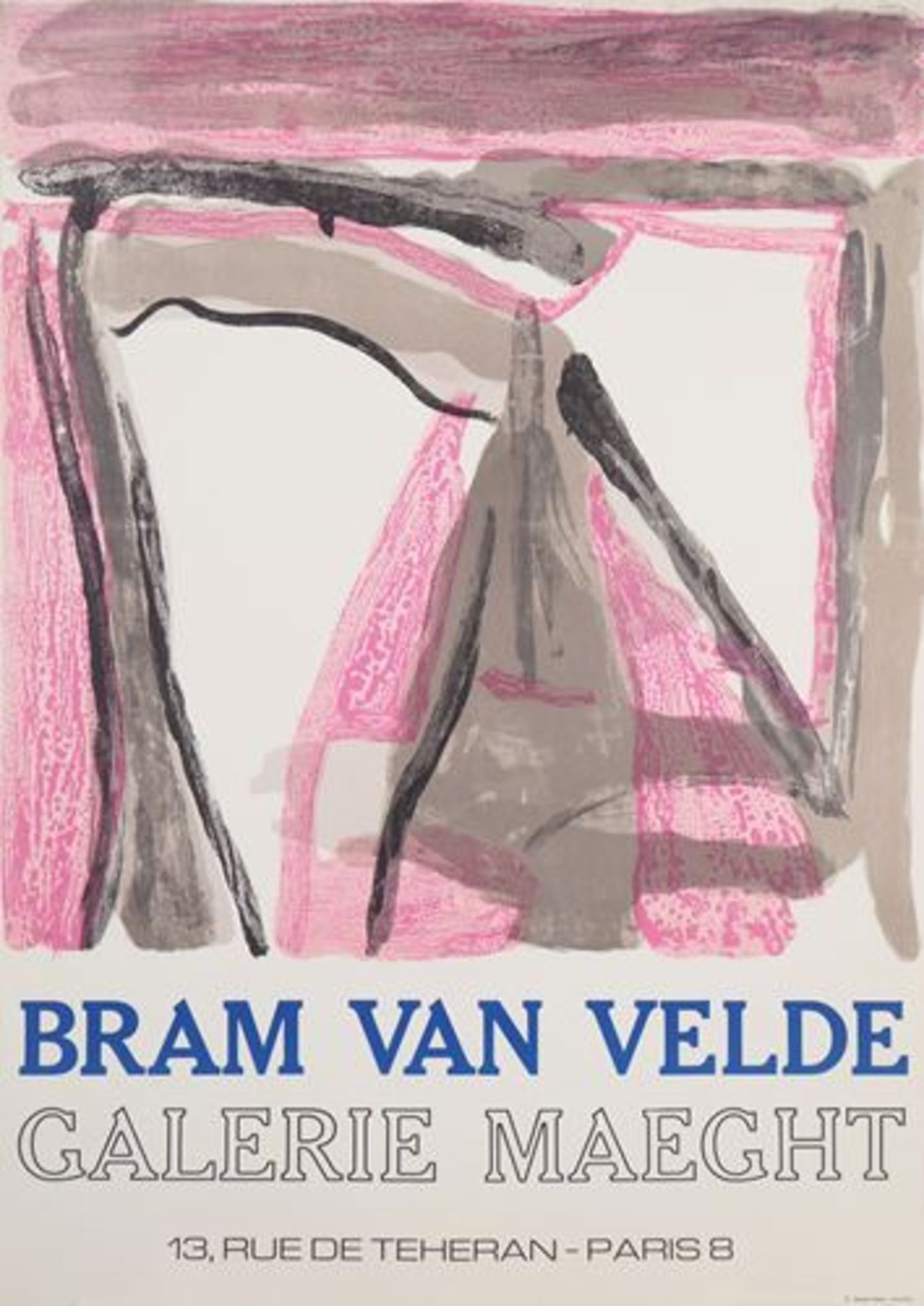 - Bram VAN VELDE Composition rose et brune Affiche lithographique [...]