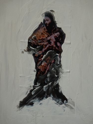 Philippe Pasqua Madonna with child Acrylic, posca and collage on canvas Original and [...] - Image 3 of 6