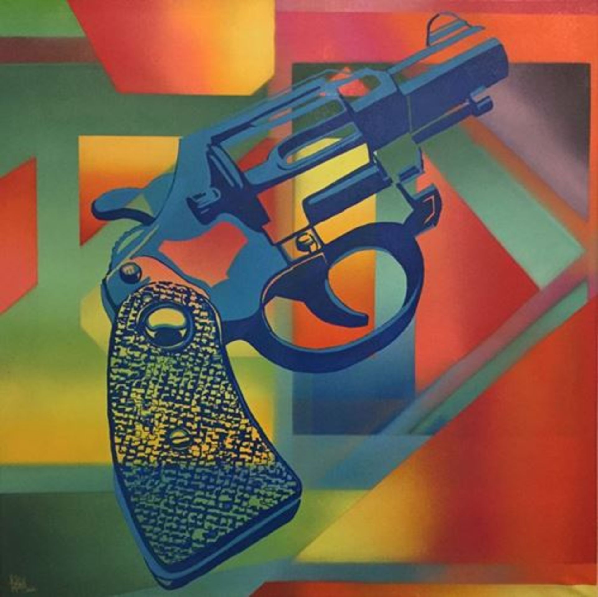Pariz One "Son of a Gun", 2016 Spray and acrylic on canvas signed 80 x 80 cm - - [...]