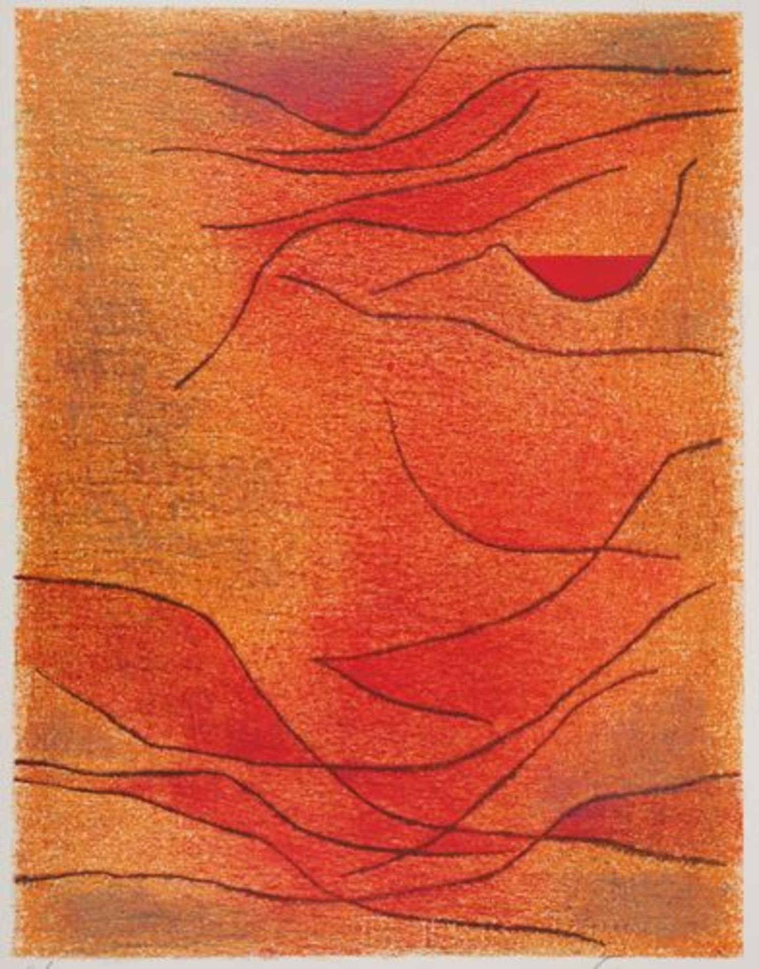 Gustave SINGIER Orange and Red Composition, 1959 Original lithograph Signed in [...] - Bild 2 aus 5