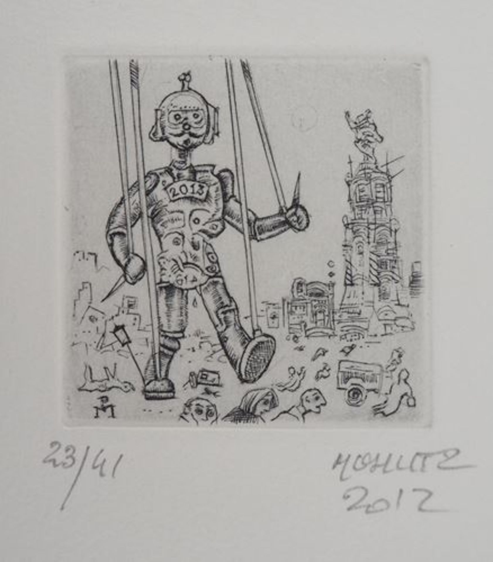 Philippe MOHLITZ The robot of 2013, 2012 Original etching on Vellum Signed in [...]