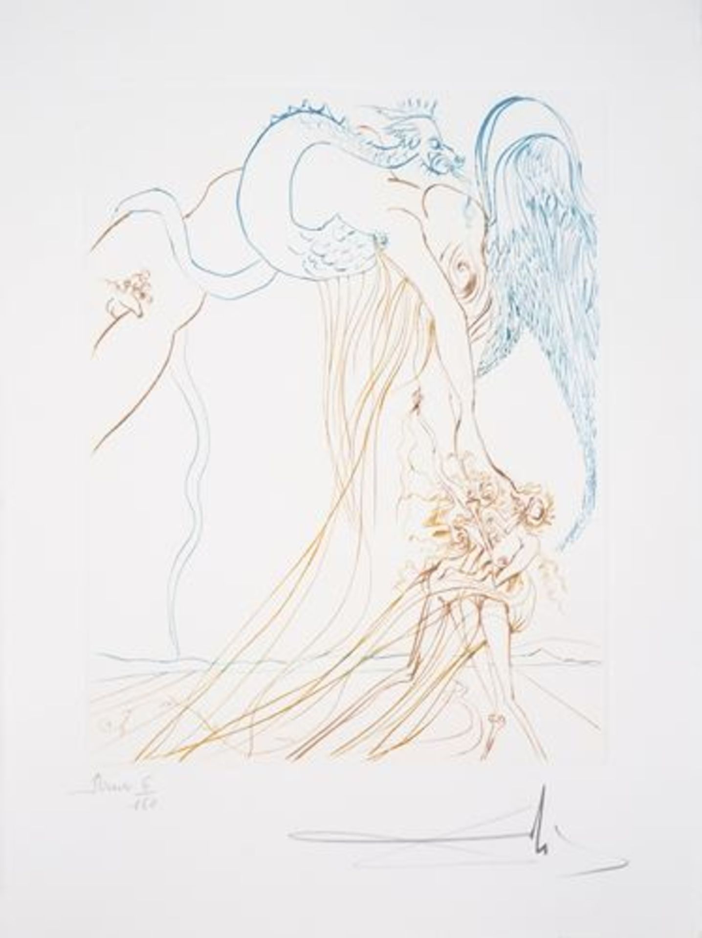 Salvador DALI The temptation Original engraving on Arches Vellum Signed in pencil [...] - Bild 4 aus 7