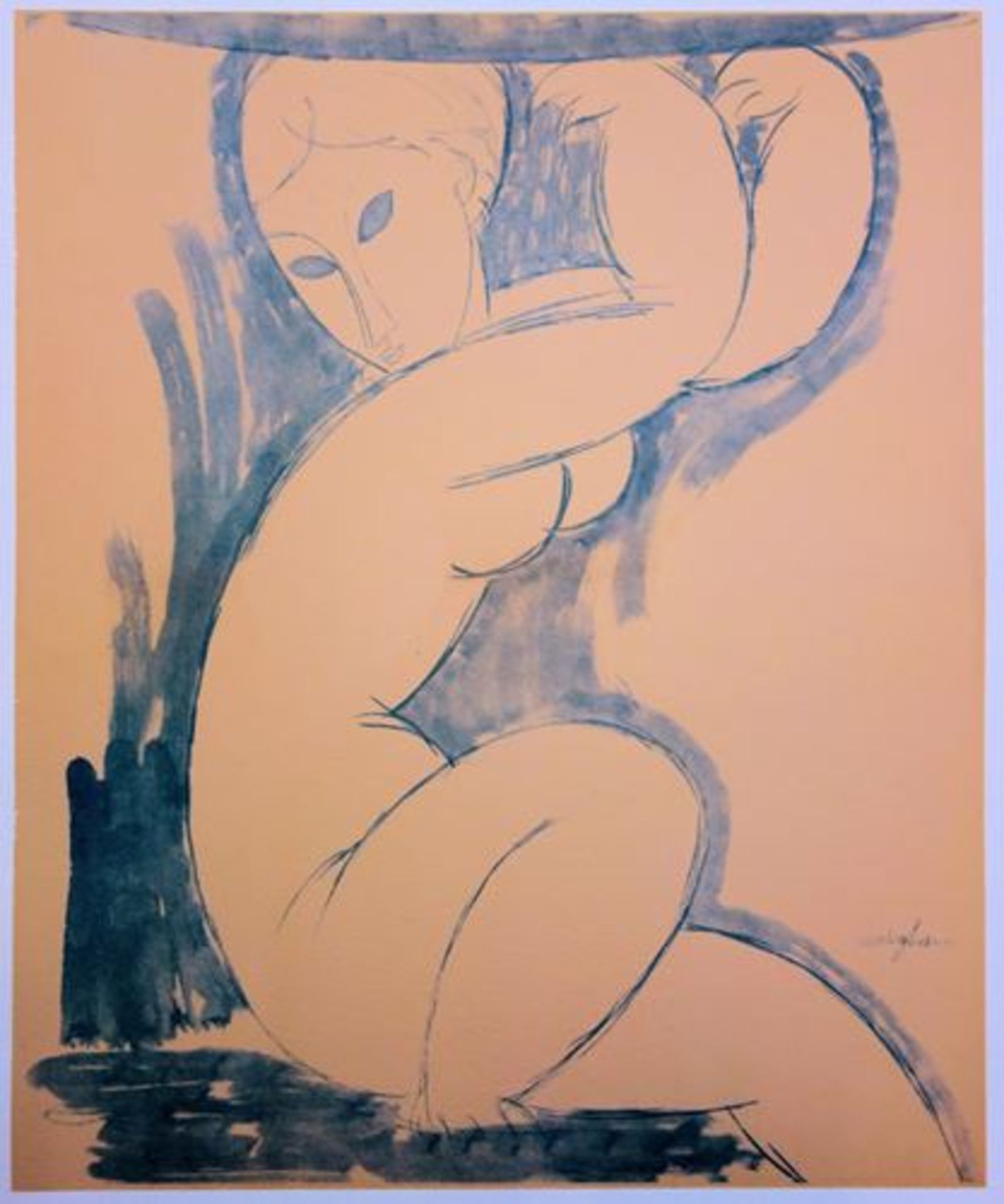 Amedeo MODIGLIANI Naked woman sitting Lithograph from a drawing on Vellum 45 x 36 [...] - Bild 3 aus 5