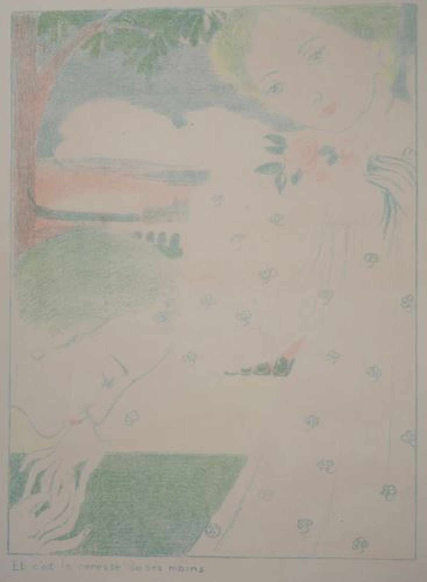 Maurice Denis Love: The caress of his hands, 1899 Original lithograph Signed with [...] - Bild 2 aus 5