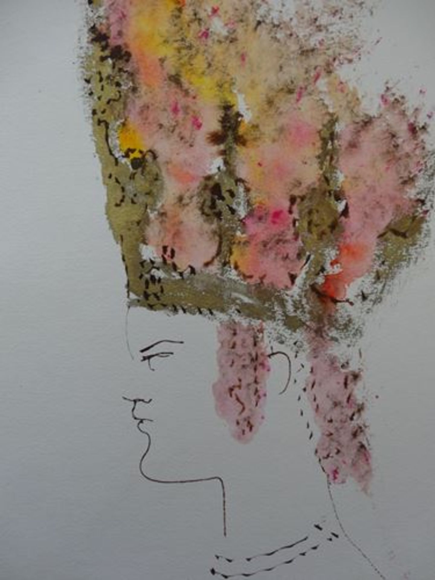 Léonor FINI "Young crowned woman" Ink and watercolour on paper Signed in the [...] - Bild 2 aus 8