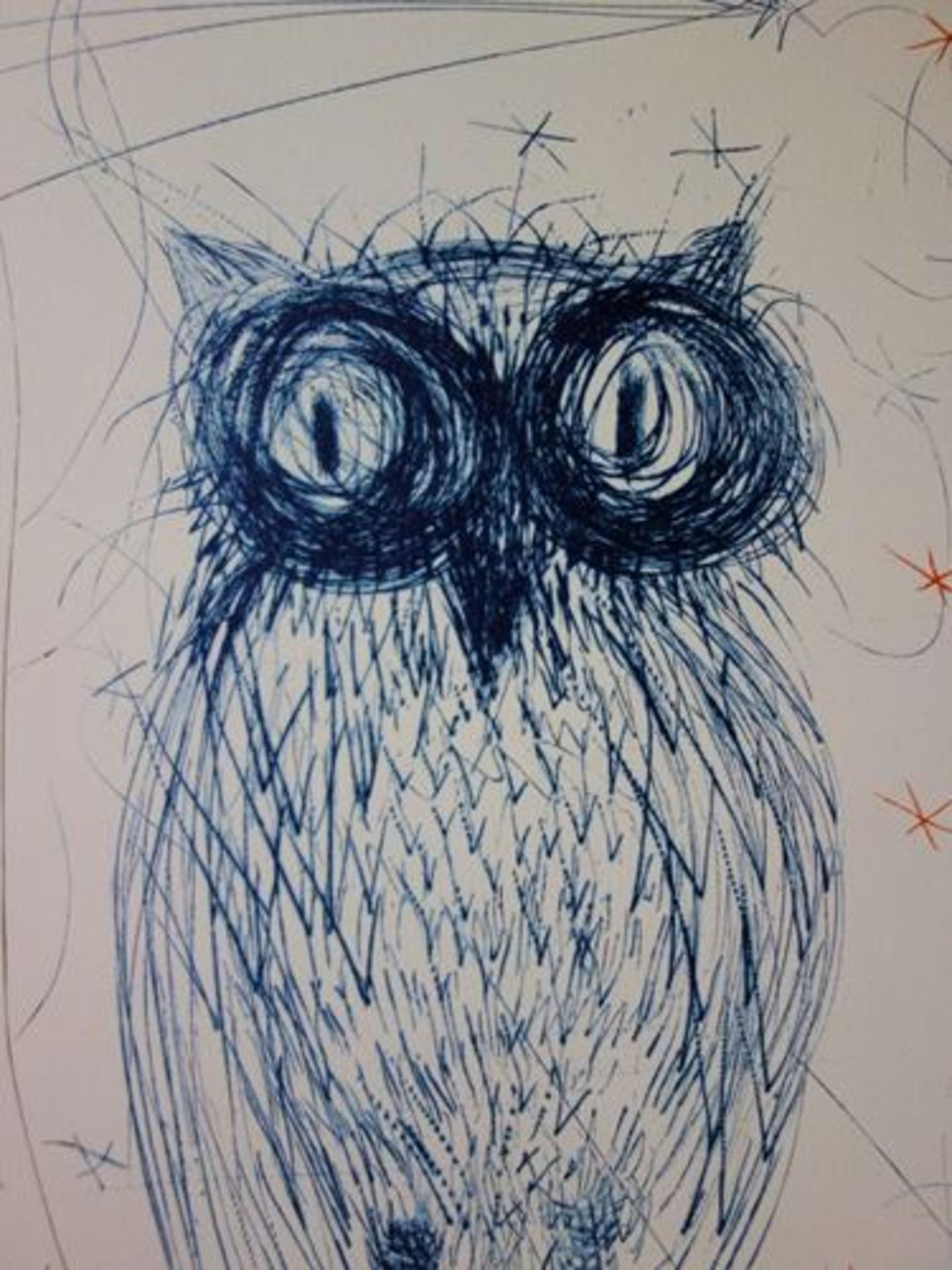 DALI Salvador The Blue Owl Lithograph (Matthieu workshop) signed in the plate on [...] - Bild 4 aus 5
