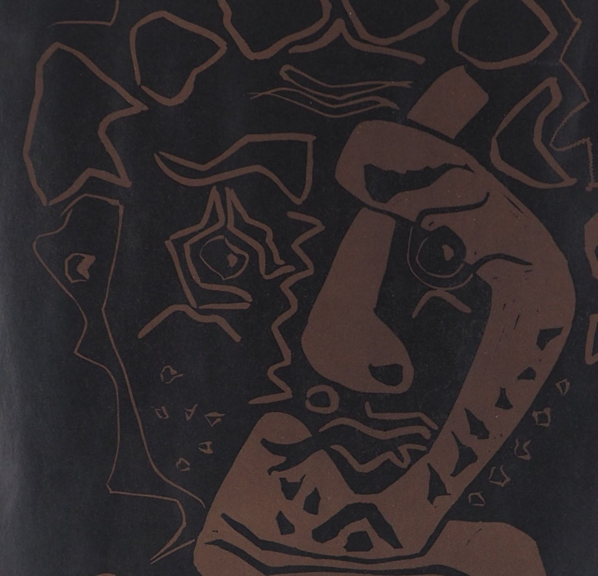 Pablo PICASSO (after) Head of Histrion Linocut on poster paper Printed at Arnera [...] - Bild 4 aus 8