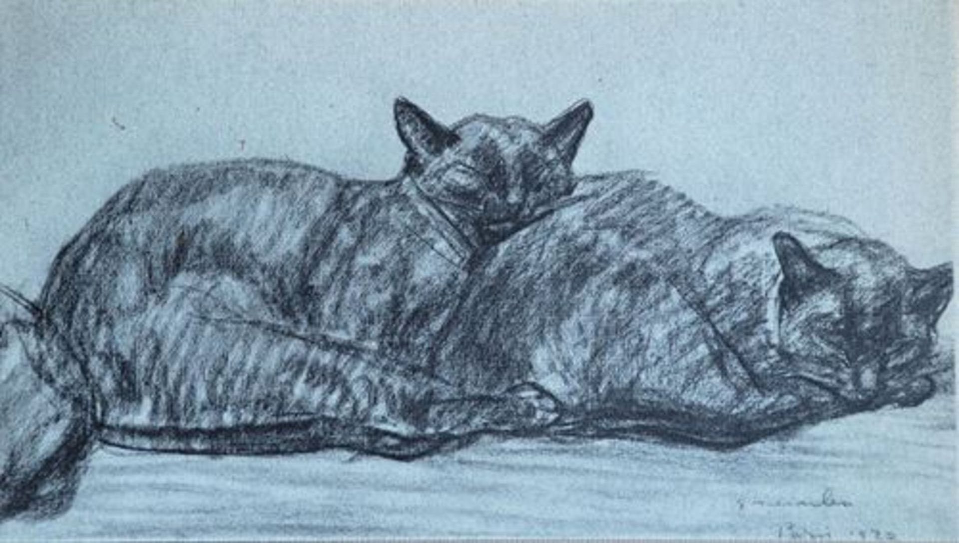 Théophile Alexandre Steinlen - Chats Et Autres Bêtes 2 Lithograph on vélin [...]