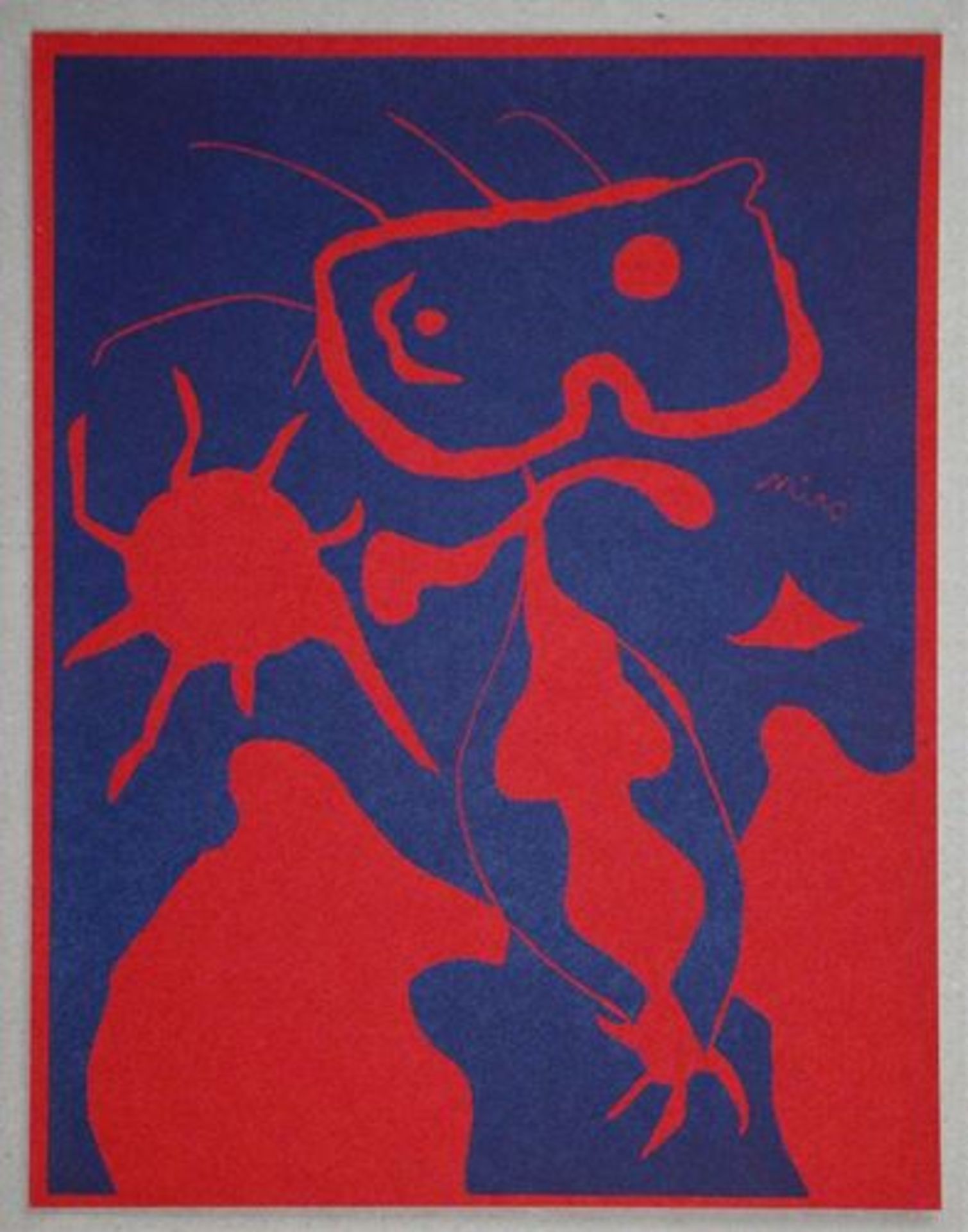 Joan Miro Original linocut in colour on Canson paper. Title: Woman with red [...] - Bild 2 aus 9