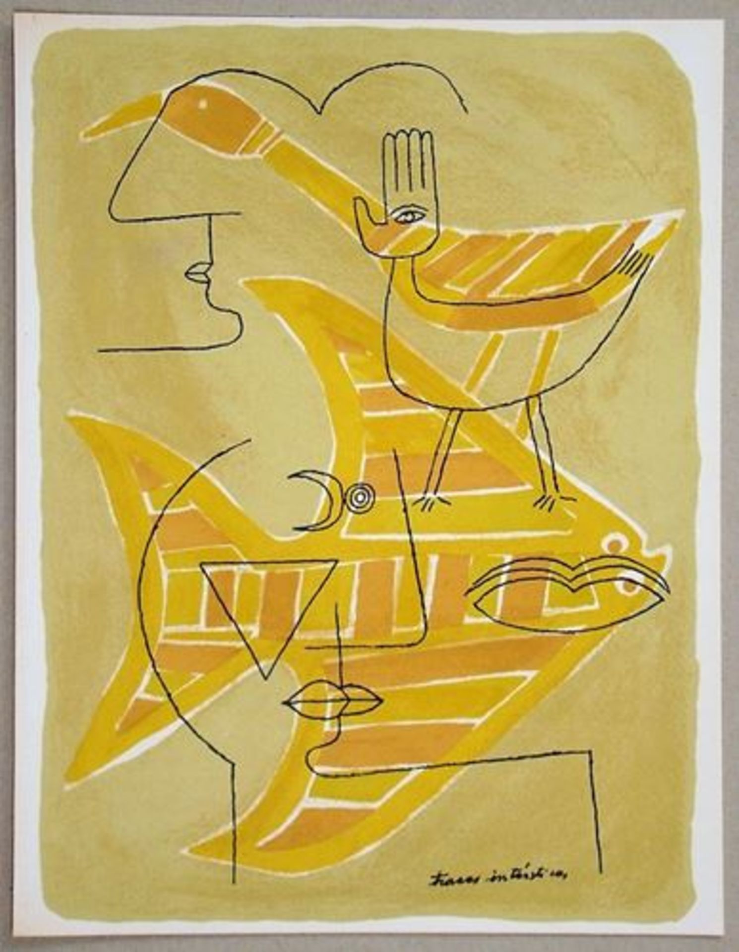 VICTOR BRAUNER - Traces interstices - 1963 Original lithograph in colours on wove [...] - Bild 5 aus 9