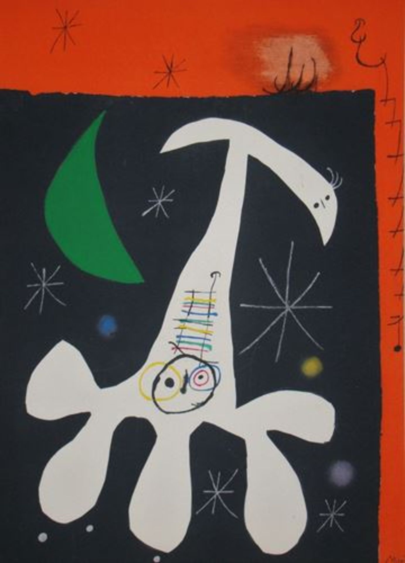 Joan Miro (After) "Character and bird I" Lithograph with stencil colouring ( [...]