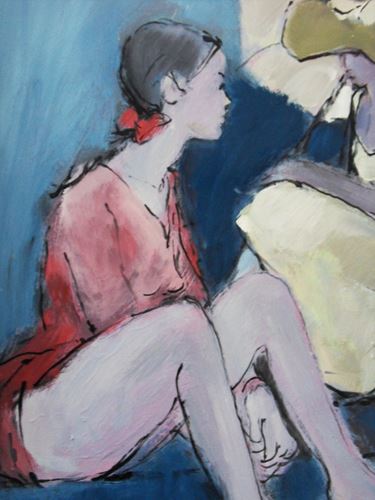 Mario BONAMICI (born 1912) Two teenagers Signed oil on panel Dimensions: 54 x 65 [...] - Image 4 of 9