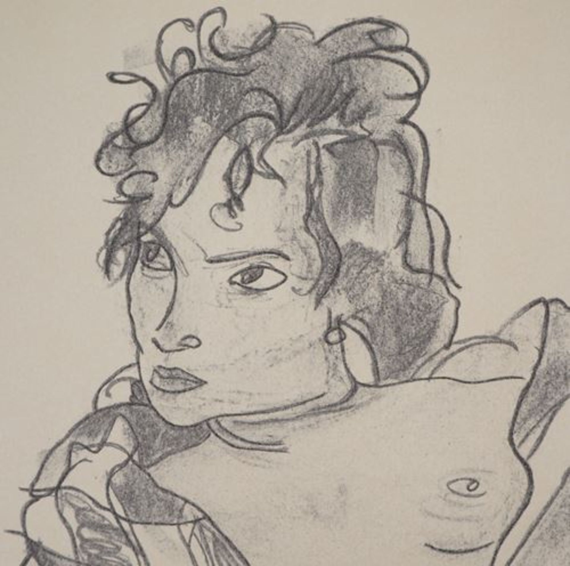 Egon SCHIELE (after) Provocative nude Lithograph Signed in the plate at the bottom [...] - Bild 5 aus 7