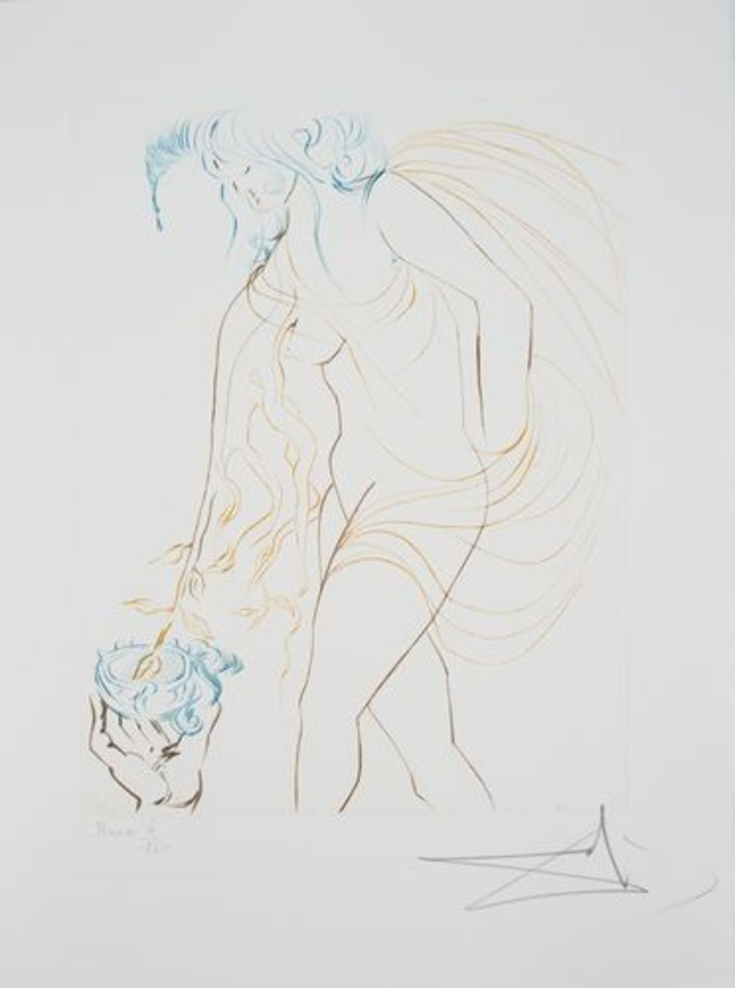 Salvador DALI The offered cup Original engraving on Arches Vellum Signed in pencil [...] - Bild 2 aus 7