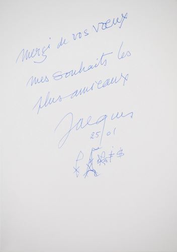 Jacques de la VILLEGLE Meilleurs vœux Carte de vœux Signée au stylo par l'artiste [...]