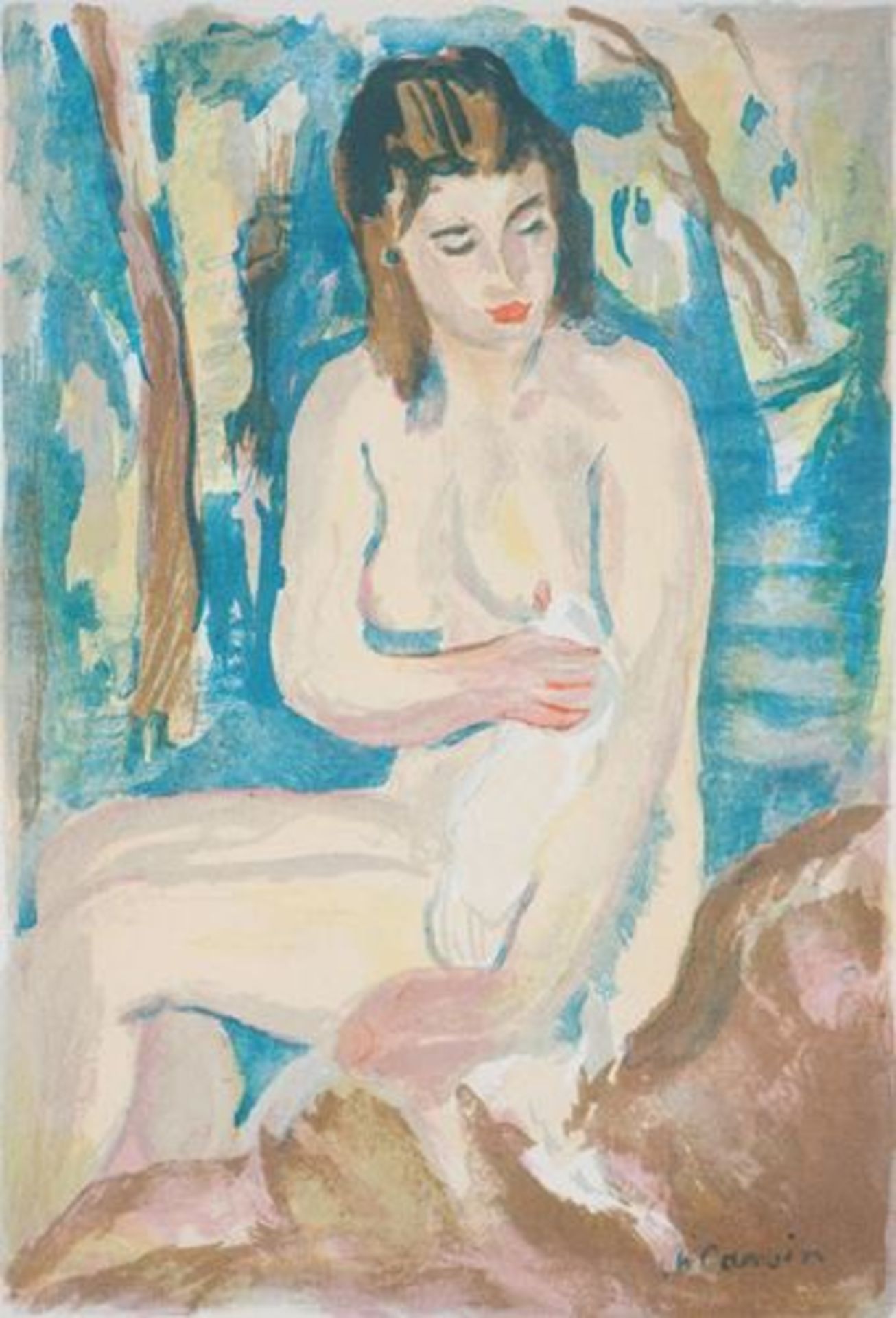 Charles CAMOIN Nude coming out of the bath Original lithograph on vellum Signed in [...]