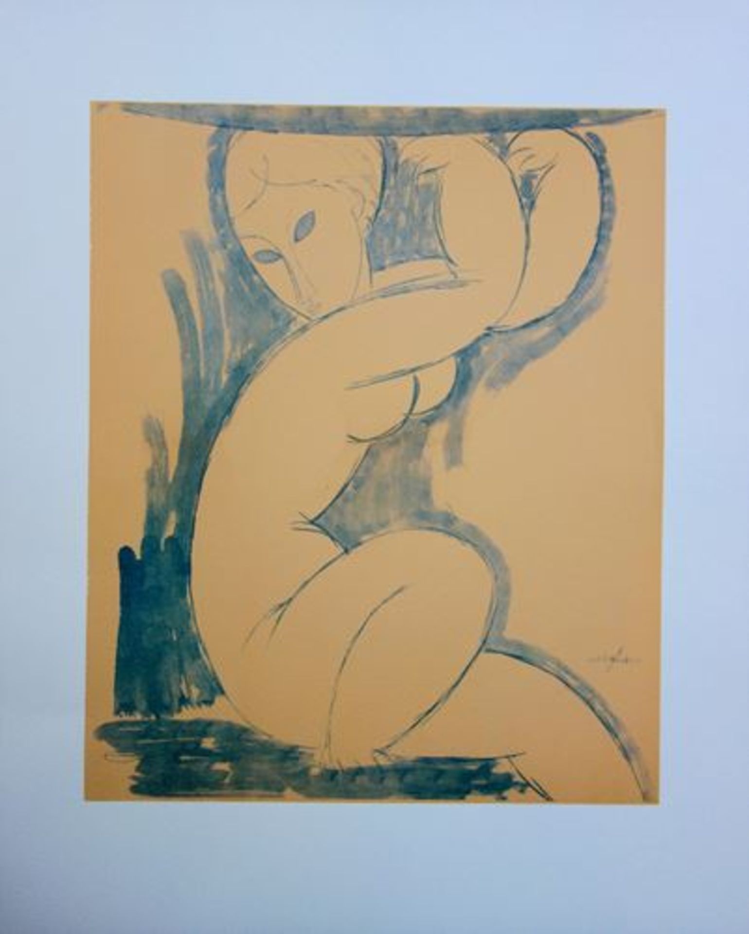 Amedeo MODIGLIANI Naked woman sitting Lithograph from a drawing on Vellum 45 x 36 [...]