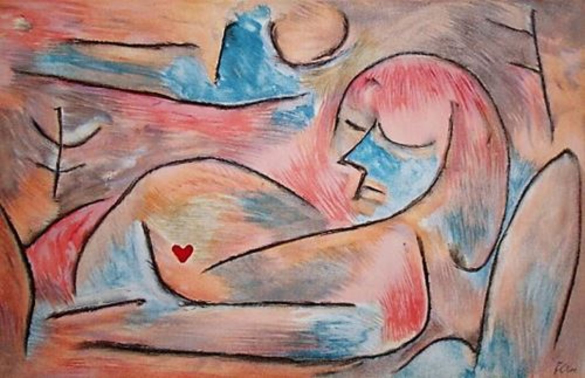 PAUL KLEE ( after ) - Winter - 1938 Edition lithograph with pochoir colouring on wove [...]