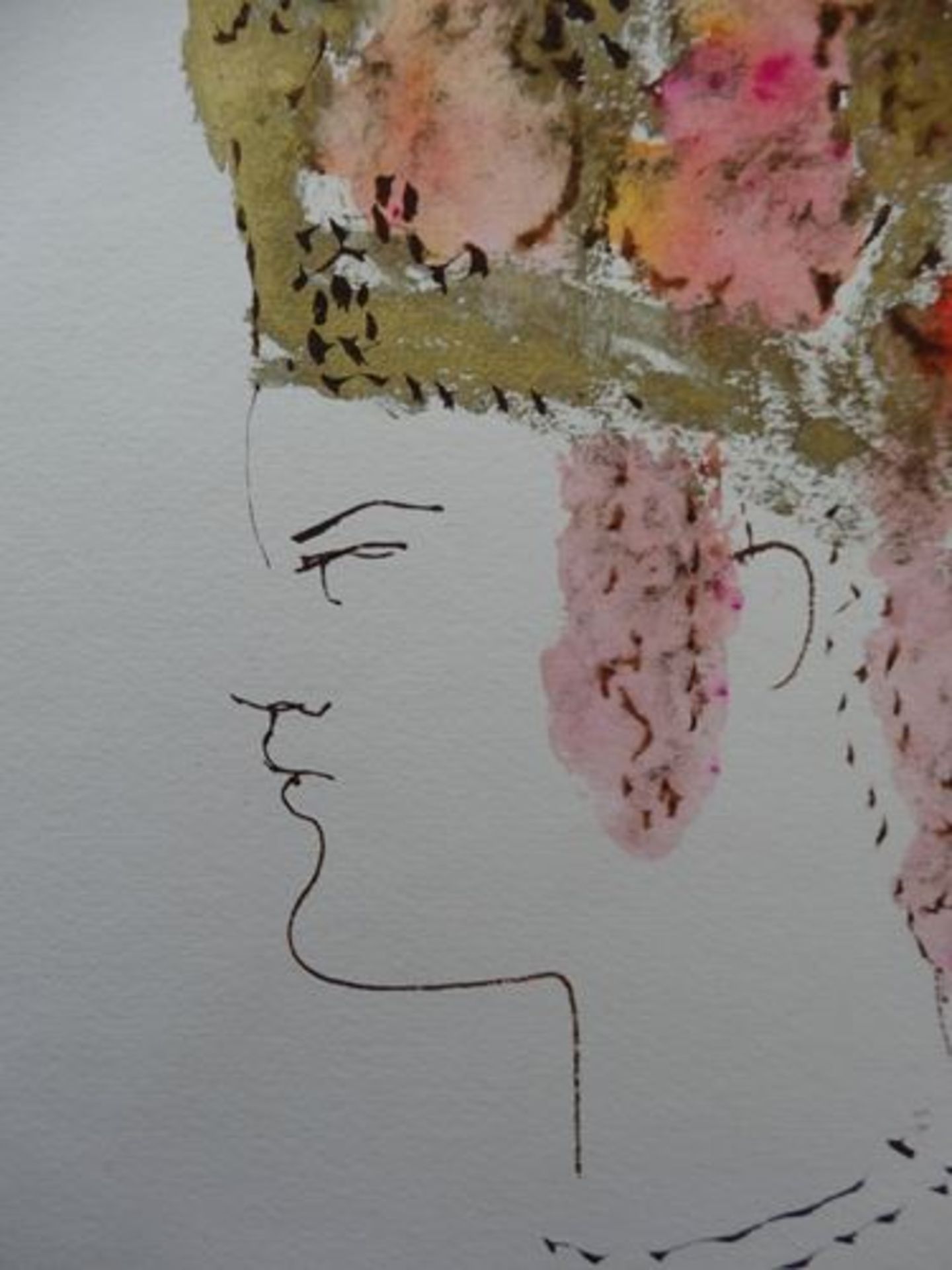 Léonor FINI "Young crowned woman" Ink and watercolour on paper Signed in the [...] - Bild 3 aus 8