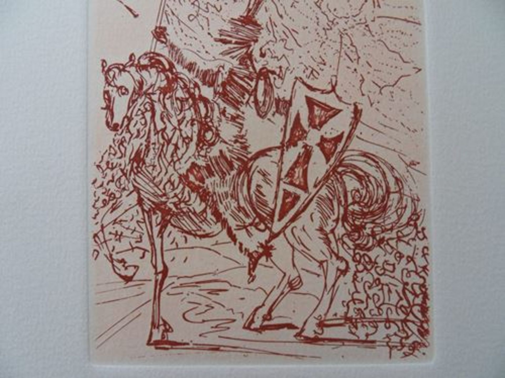 Salvador DALI El Cid Etching on Arches Vellum paper Signed in the board Dimensions 28 [...] - Bild 4 aus 4