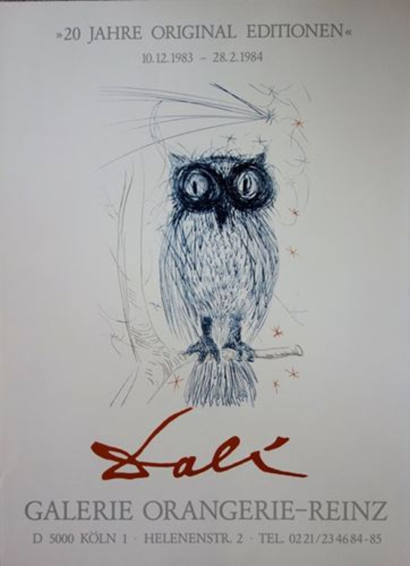 DALI Salvador The Blue Owl Lithograph (Matthieu workshop) signed in the plate on [...]