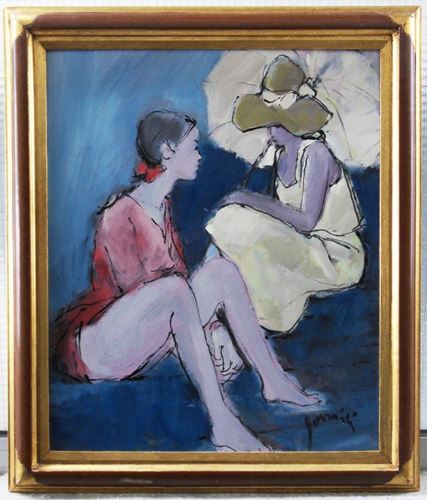 Mario BONAMICI (born 1912) Two teenagers Signed oil on panel Dimensions: 54 x 65 [...]