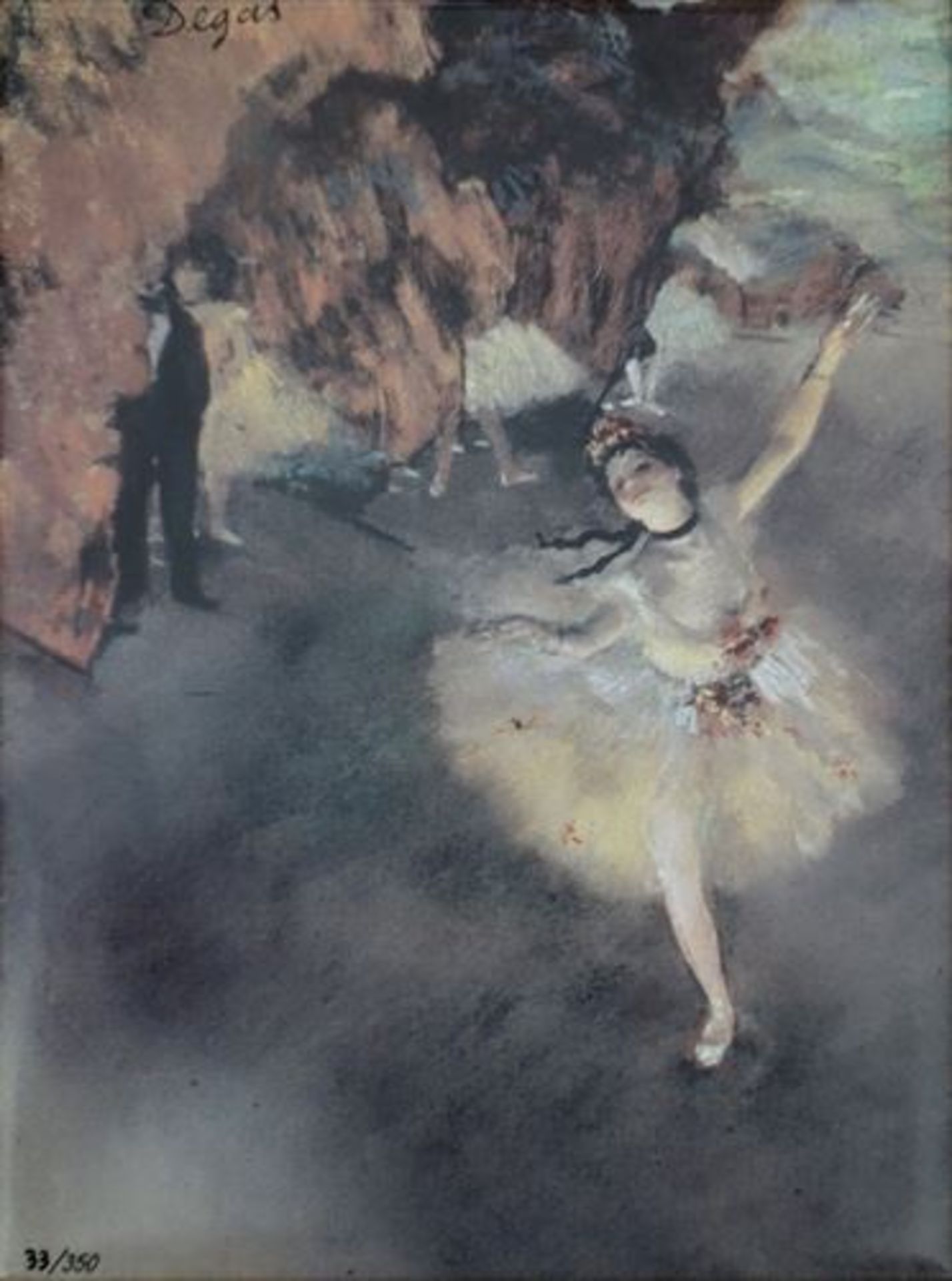 Edgar DEGAS (after) Ballerina, l'Etoile Screenprint on ceramic Signed in the plate [...] - Bild 2 aus 4