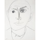 Emile GILIOLI Masculine face (self-portrait?) Original drawing on paper Signed in [...]