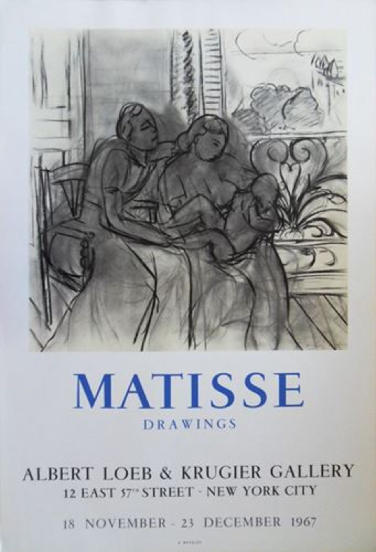Henri MATISSE Matisse - Drawings, 1967 Lithograph Poster Printed by MOURLOT Signed on [...]