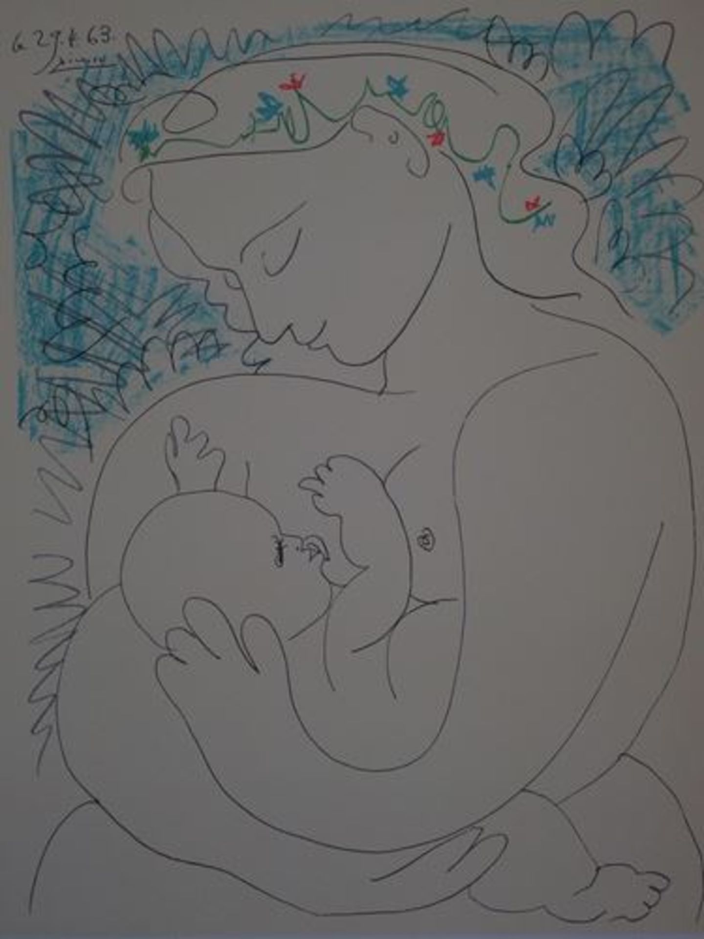 Pablo PICASSO (after) Maternity Offset lithograph (printed tone by tone), from a [...] - Bild 2 aus 4