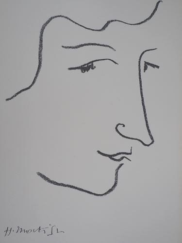 Henri MATISSE (1869-1954) Portrait in profile, 1952 Lithograph (Mourlot workshop) on [...] - Image 4 of 4