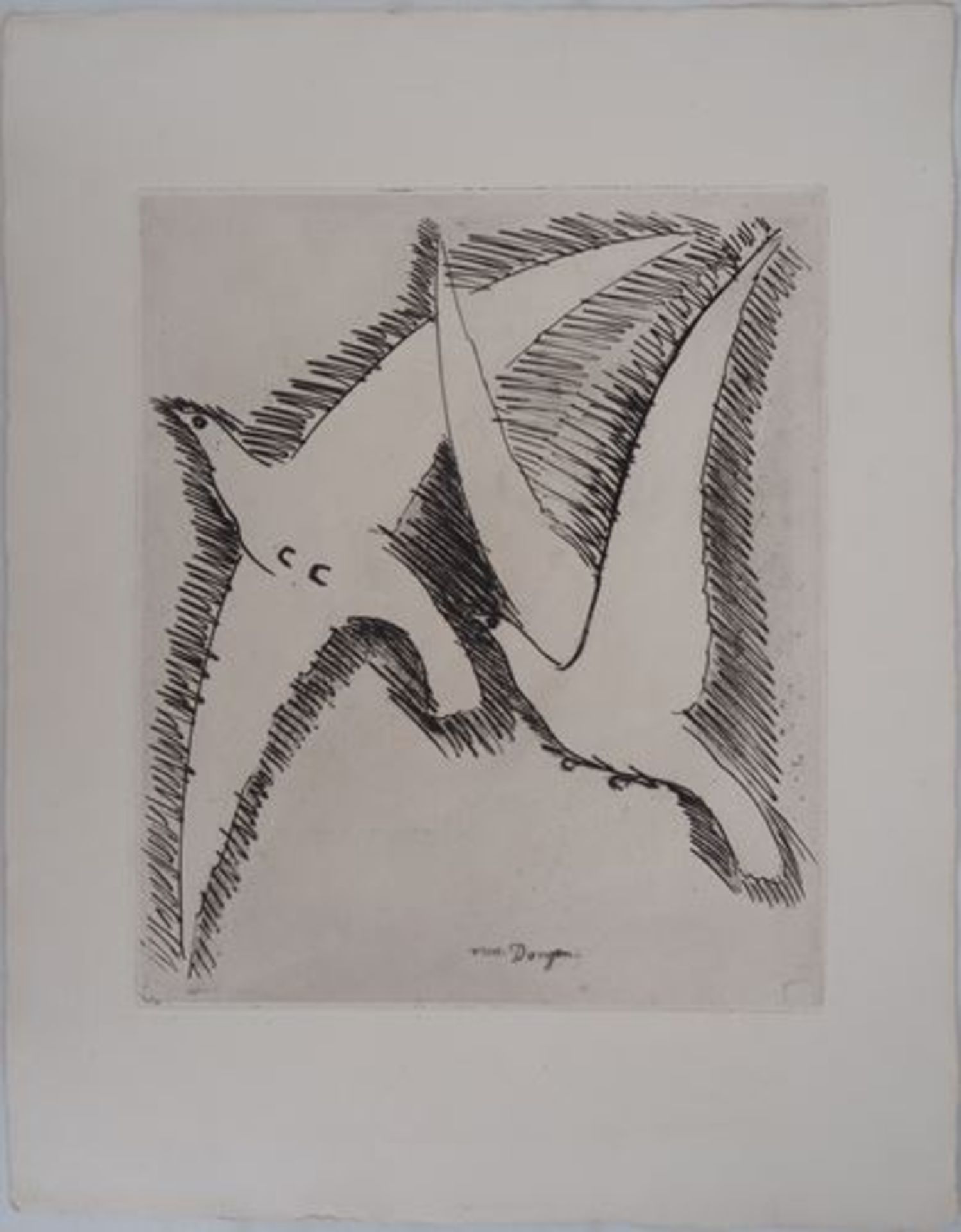 Kees VAN DONGEN The seagulls, 1930 Original etching Signed in the plate On vellum [...]