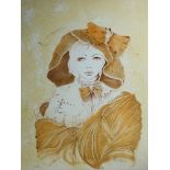 Jean HEINE Young woman with veil Original lithograph Signed in pencil by [...]