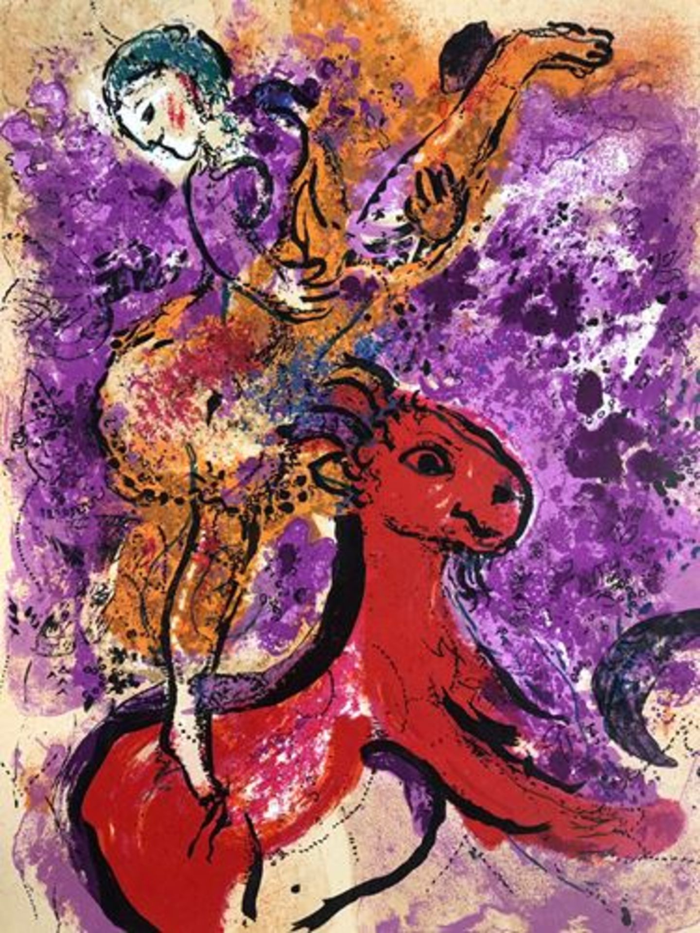 Marc Chagall - L'écuyère au cheval rouge Original lithograph created for the art [...]